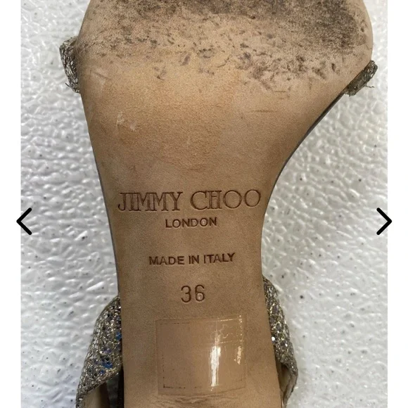 Jimmy Choo champagne/gold sling back sandals with 3”heel size36, great condition - Picture 7 of 8